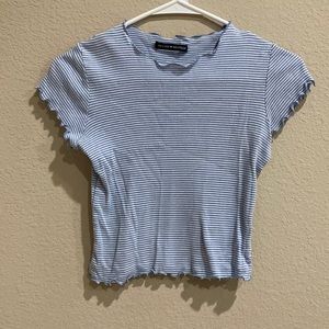 brandy melville blue and white striped crop top